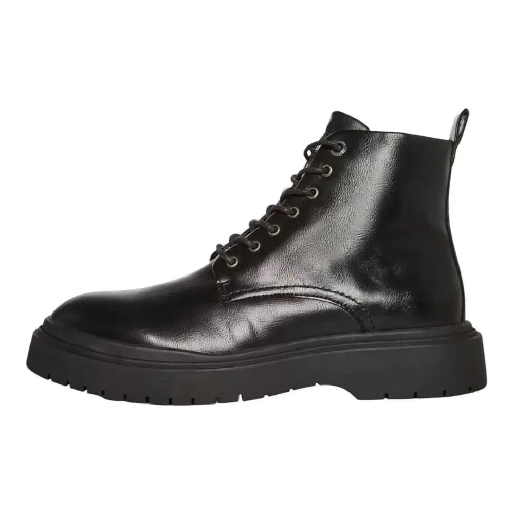 Madden Men's Auustn Faux Leather Combat Style Boots Black Size 9 1/2 - Picture 2 of 6
